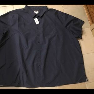 NWT Harbor Bay shirt. Dark navy with small white pattern. Size 6XL